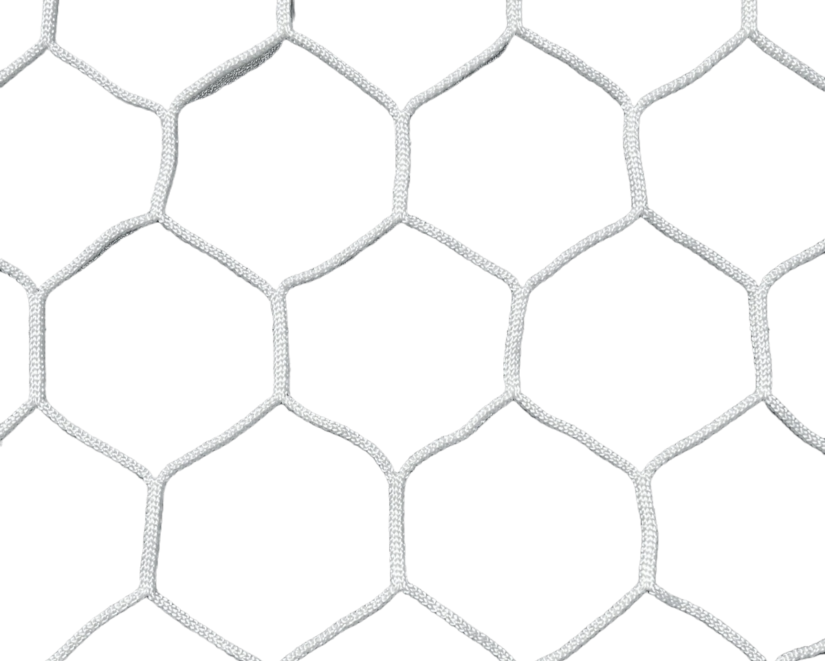PEVO 4mm hexagonal soccer goal net mesh close up